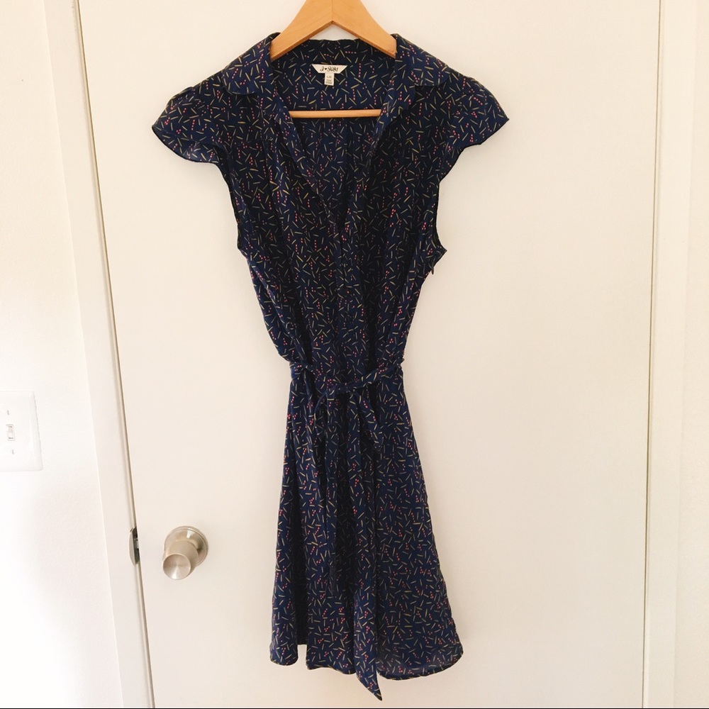 Forever21 Silk Patterned Blue Minidress